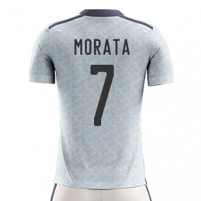 Spania 2023/2024 Alvaro Morata 7 Borte Landslagsdrakt Kortermet
